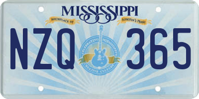 MS license plate NZQ365
