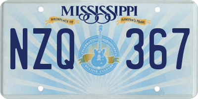 MS license plate NZQ367