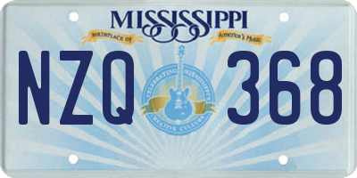 MS license plate NZQ368
