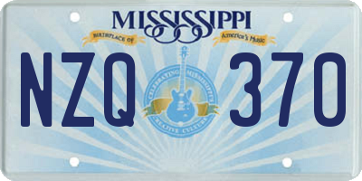 MS license plate NZQ370