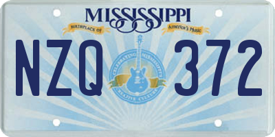 MS license plate NZQ372