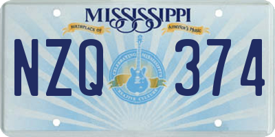 MS license plate NZQ374