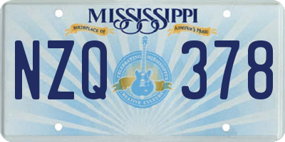 MS license plate NZQ378
