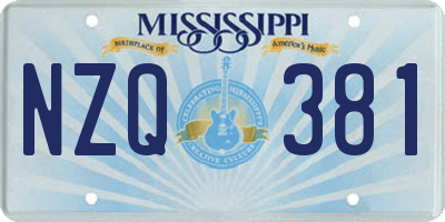 MS license plate NZQ381