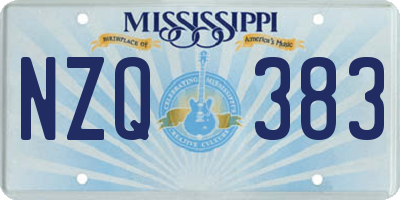 MS license plate NZQ383