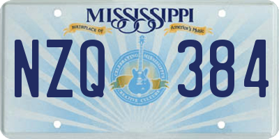 MS license plate NZQ384