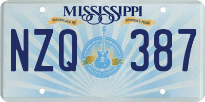 MS license plate NZQ387