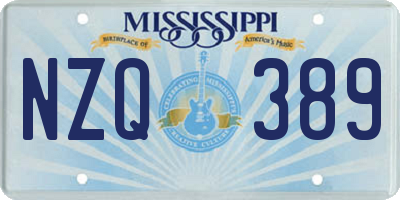 MS license plate NZQ389
