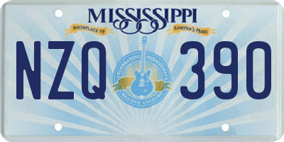 MS license plate NZQ390
