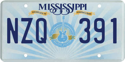MS license plate NZQ391