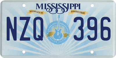 MS license plate NZQ396