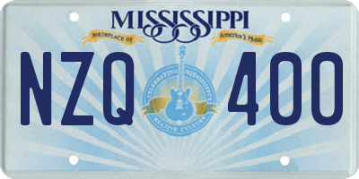 MS license plate NZQ400