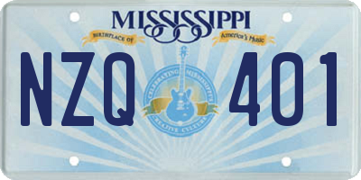 MS license plate NZQ401