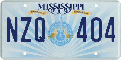 MS license plate NZQ404