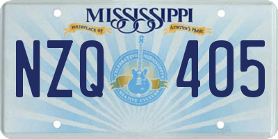 MS license plate NZQ405