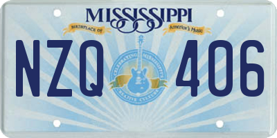 MS license plate NZQ406