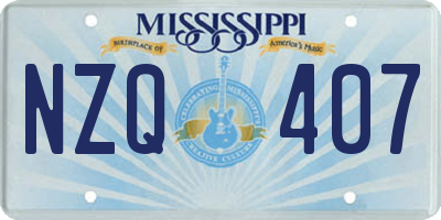 MS license plate NZQ407