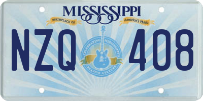 MS license plate NZQ408