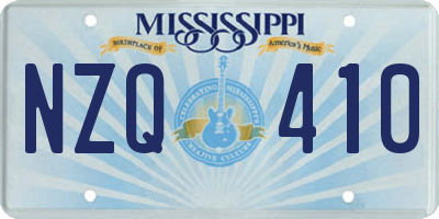 MS license plate NZQ410