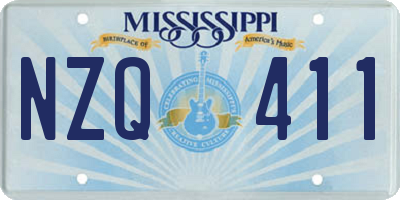 MS license plate NZQ411
