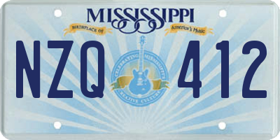 MS license plate NZQ412