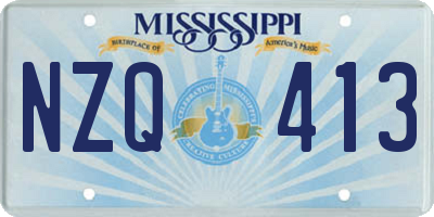 MS license plate NZQ413