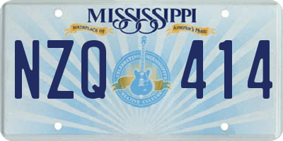MS license plate NZQ414