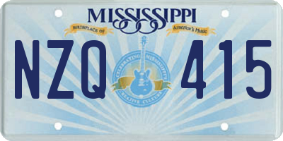 MS license plate NZQ415