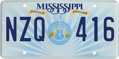 MS license plate NZQ416