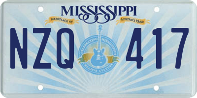 MS license plate NZQ417