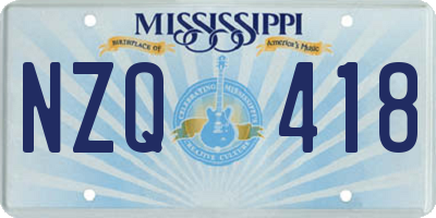MS license plate NZQ418