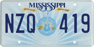 MS license plate NZQ419