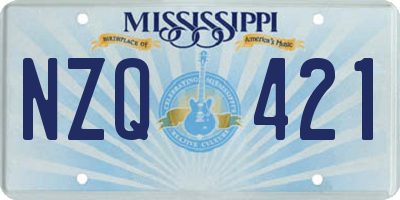 MS license plate NZQ421