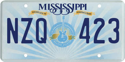 MS license plate NZQ423