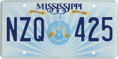 MS license plate NZQ425
