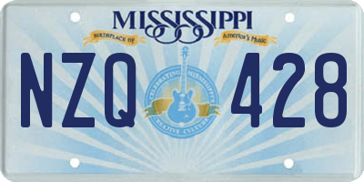 MS license plate NZQ428