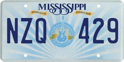 MS license plate NZQ429
