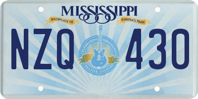 MS license plate NZQ430
