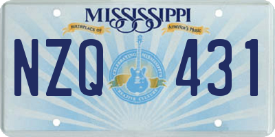 MS license plate NZQ431