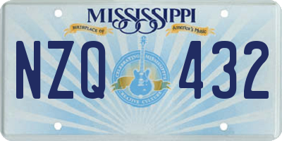 MS license plate NZQ432