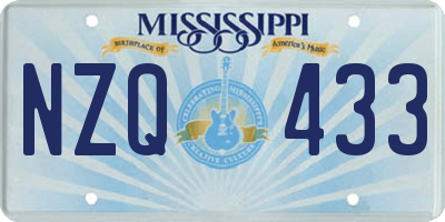 MS license plate NZQ433