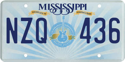 MS license plate NZQ436