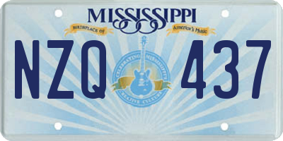 MS license plate NZQ437