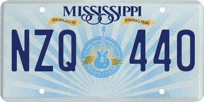 MS license plate NZQ440