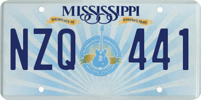 MS license plate NZQ441