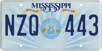 MS license plate NZQ443