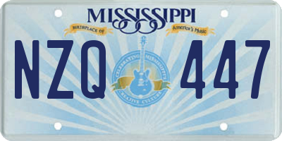 MS license plate NZQ447