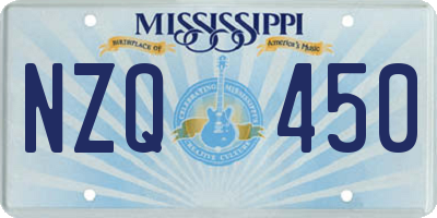 MS license plate NZQ450