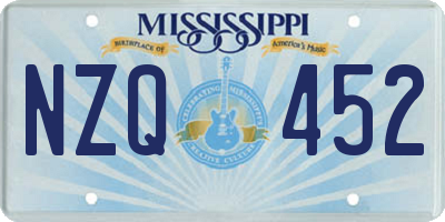 MS license plate NZQ452