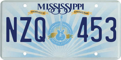 MS license plate NZQ453